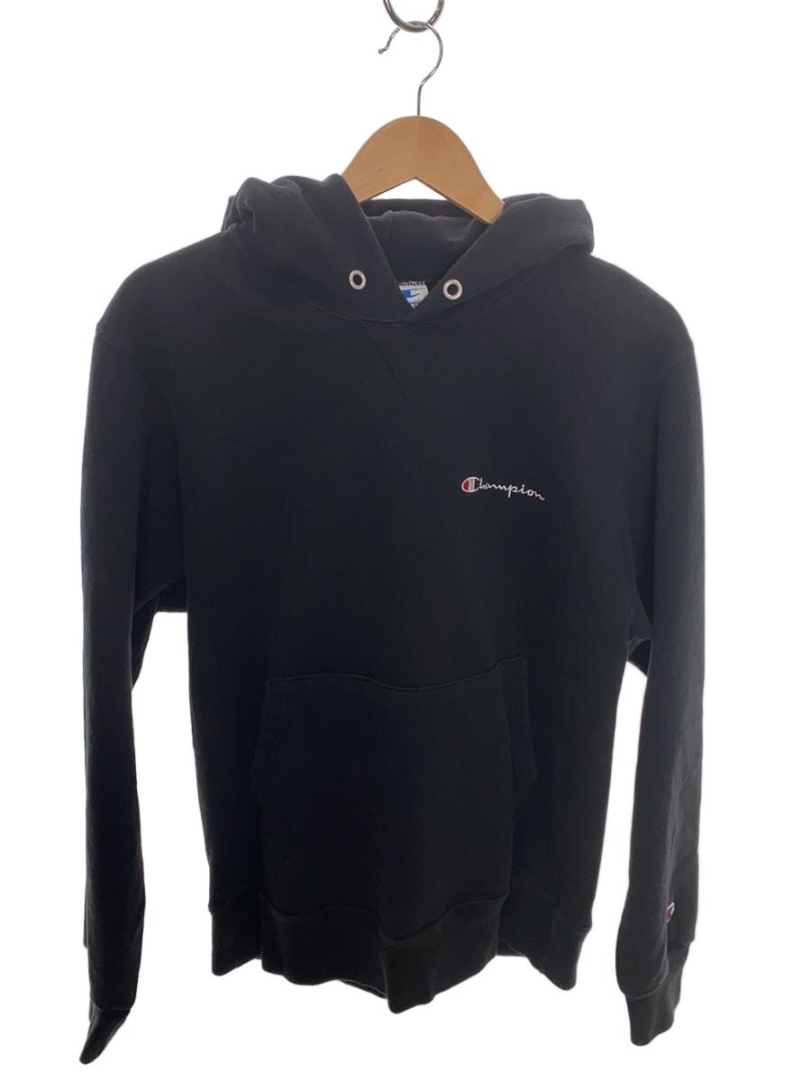 【中古】Champion◆プルオーバーパーカー/M/ブラック/90s/USA製/前V/ロゴ刺繍/アスレチックタグ【メンズウェア】｜2ｎｄ STREET 店
