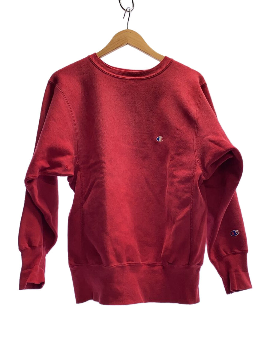 【中古】Champion◆R/リバースウィーブ/USA製/刺しゅう曳き船/汗水/M/綿織物/RED/? NULL ?【メンズウェア】