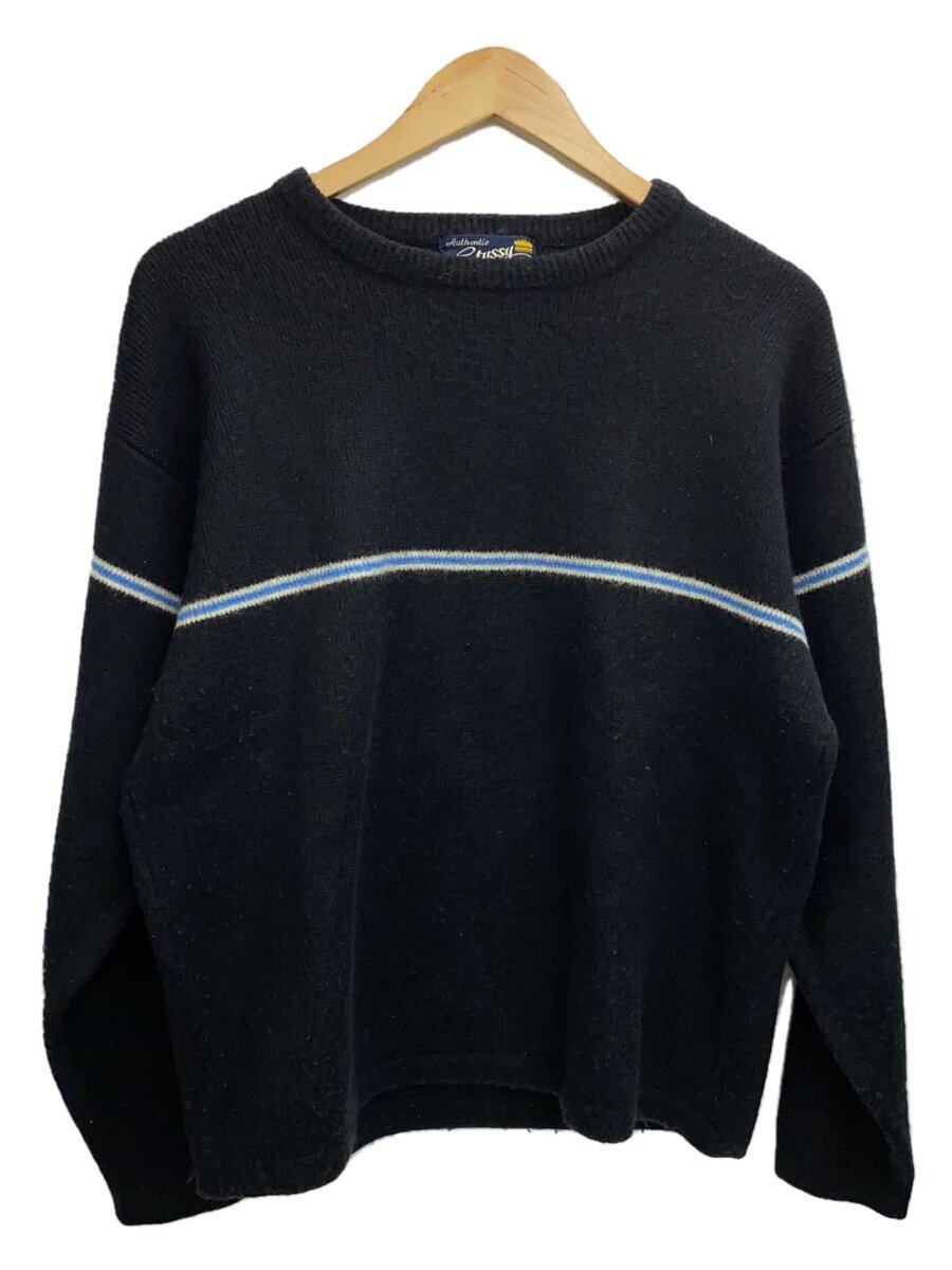 【中古】STUSSY◆編み物・プルオーバー(朦々たる)/L/アクリル樹脂/NVY【メンズウェア】