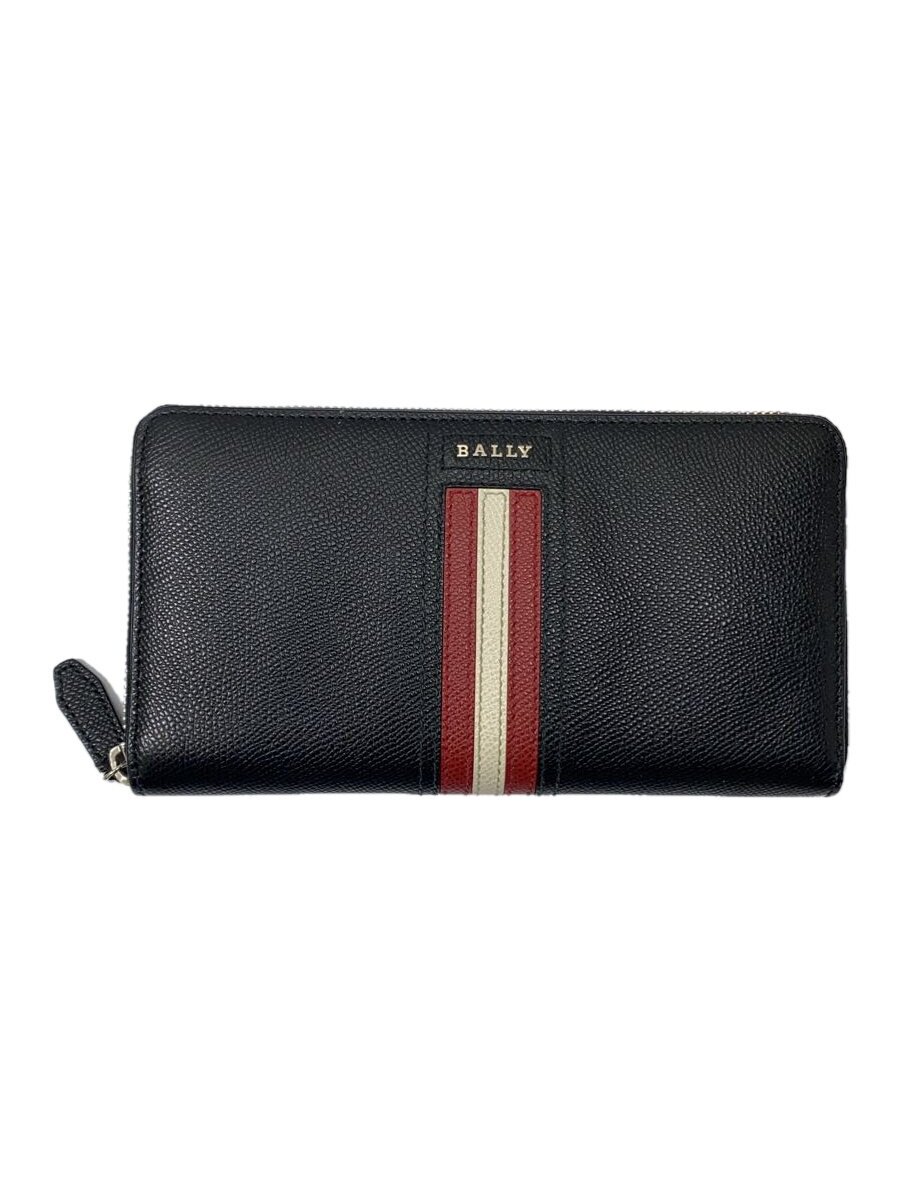 【中古】BALLY◆長紙入れ/なめし革/BLK/メンズ【服飾雑貨他】