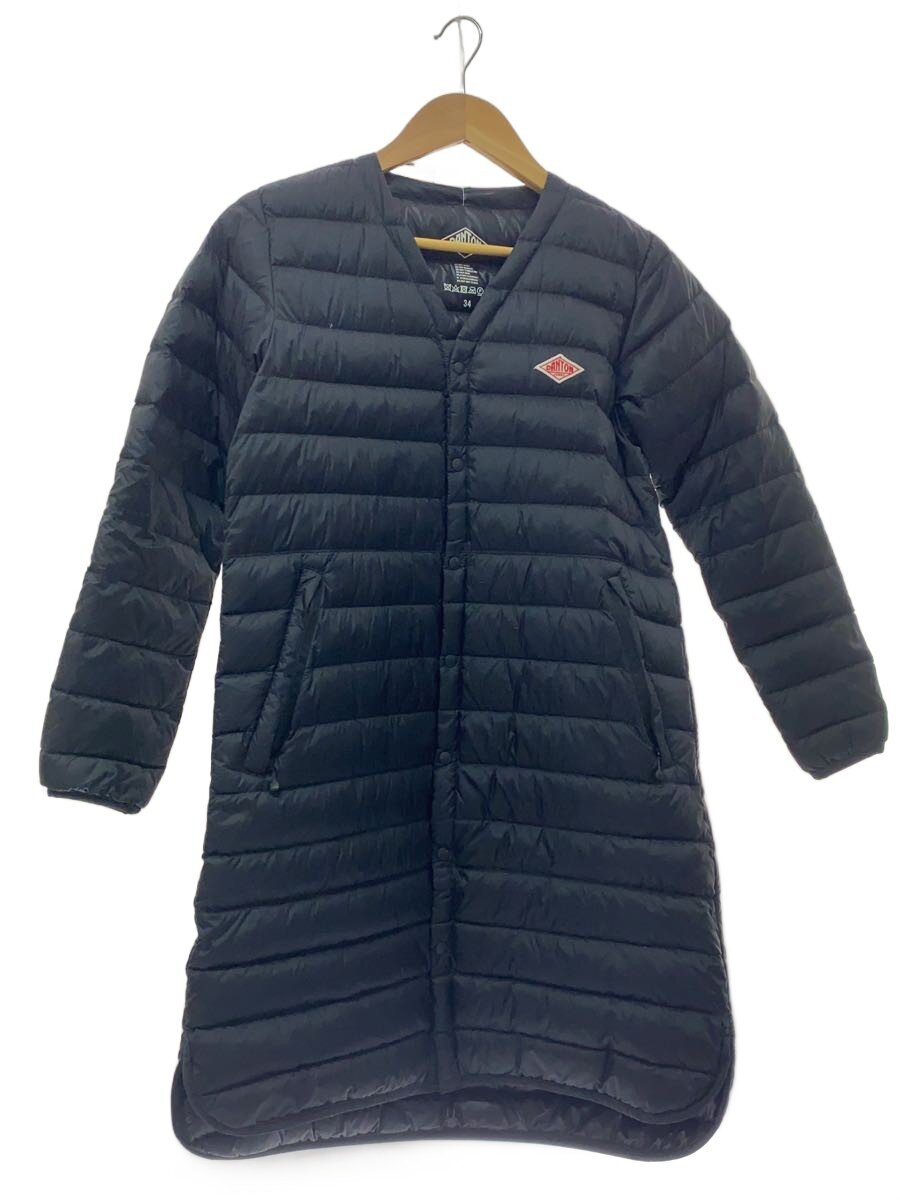 【中古】DANTON◆ロングダウンジャケット/34/ナイロン/BLK/JD-8829/17A-KW-003【レディース御召しもの】