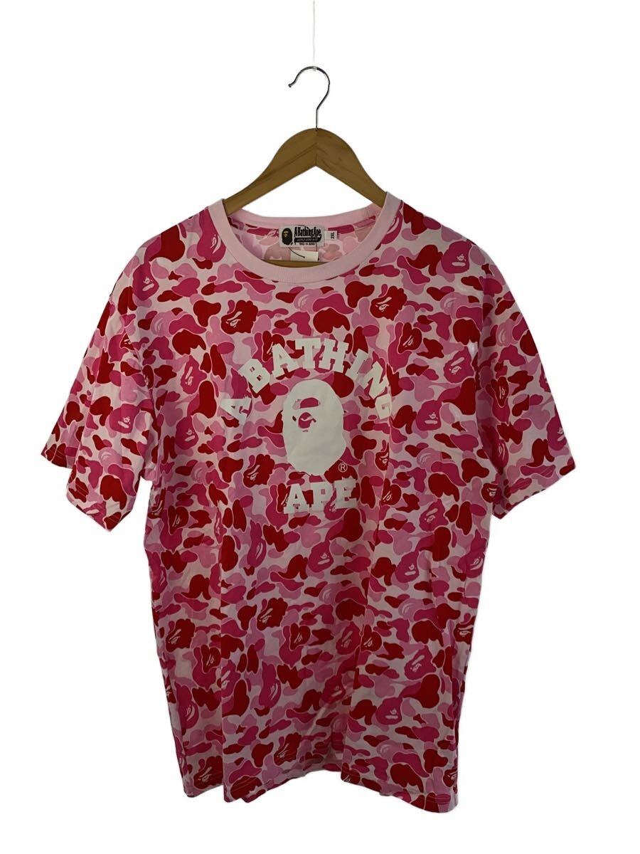【中古】A BATHING APE◆ABC CAMO COLLEGE TEE/2XL/綿織物/PNK/合鴨フラ/001CSJ801011M【メンズウェア】