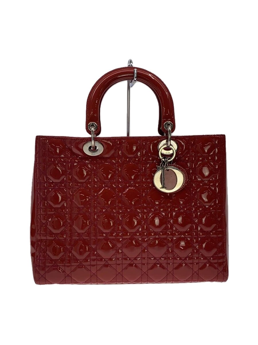 【中古】Christian Dior◆ハンドバック/レディディオール ラーシ/エナメル/サクラ色/ディオール【御徒面子】
