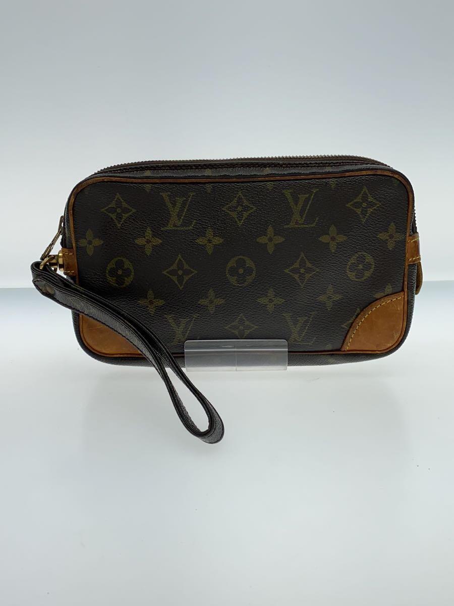 【中古】LOUIS VUITTON◆マルリー・ドラゴンヌPM_モノグラム・帆布_BRW/PVC/BRW【御徒面子】