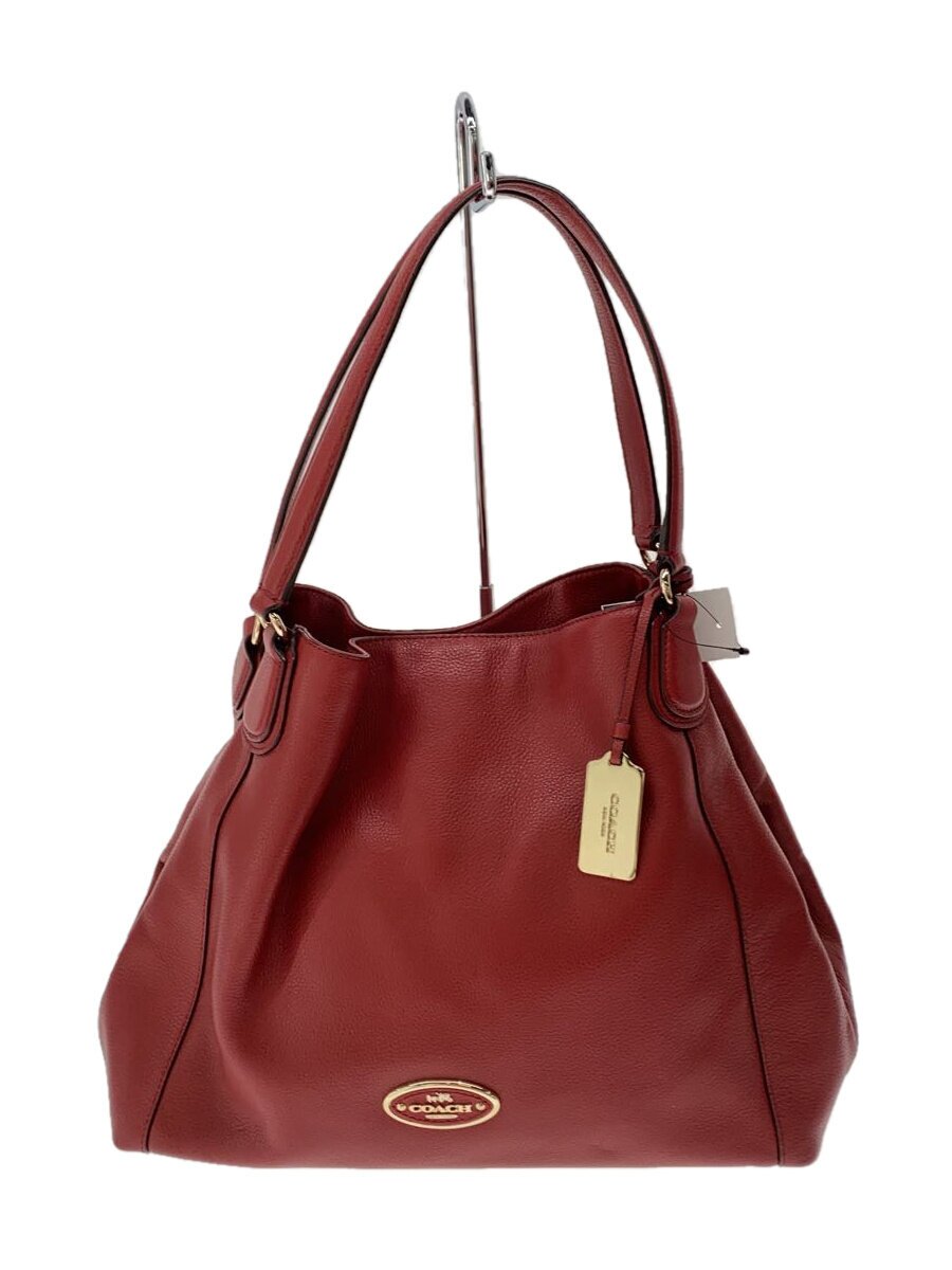【中古】COACH◆トートバッグ/なめし革/RED/33547【御徒面子】