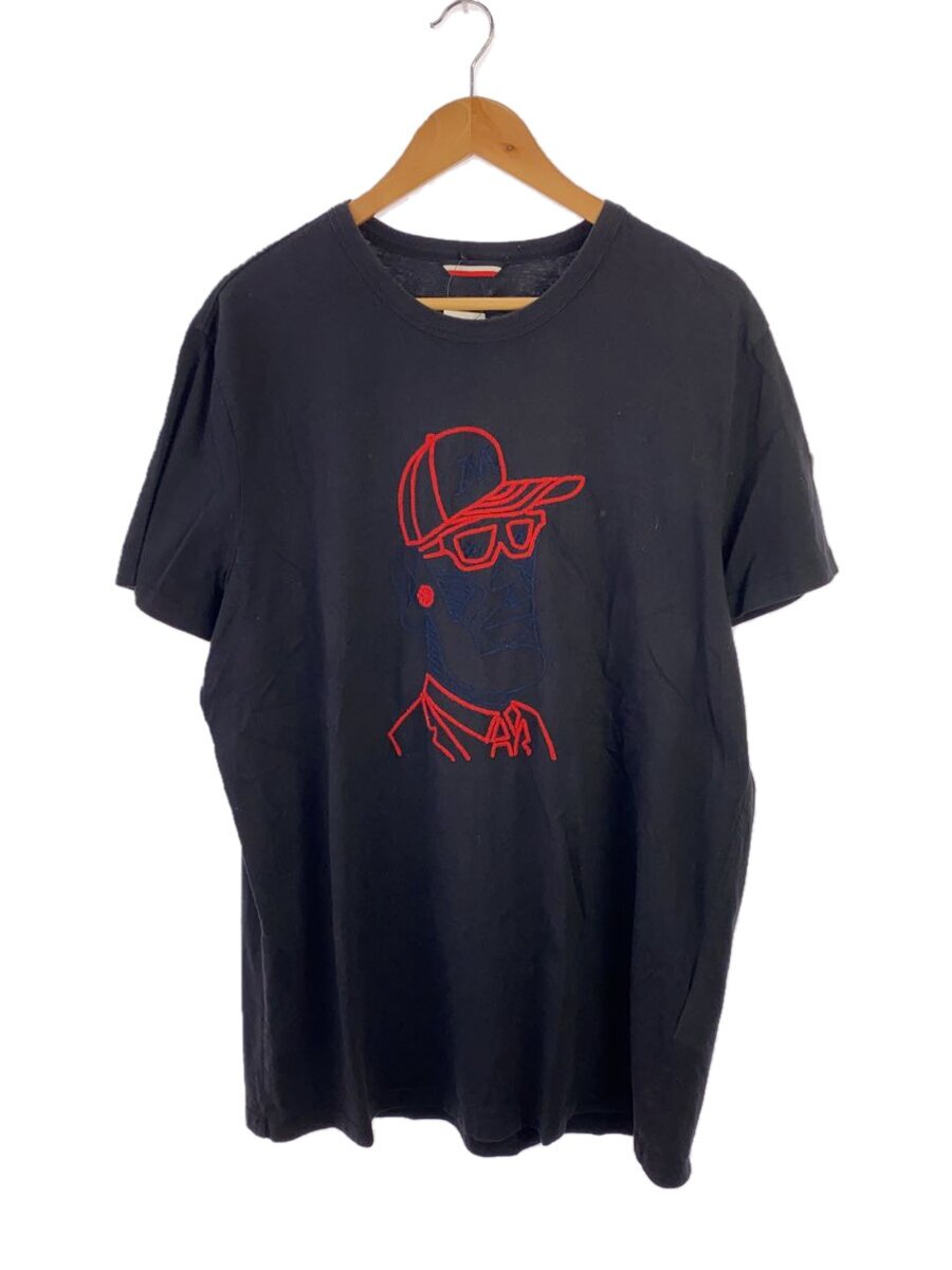 【中古】MONCLER◆プルオーバー/2/綿織物/BLK/D20918003750/GENIUS/MAGLIA T-SHIRT【メンズウェア】