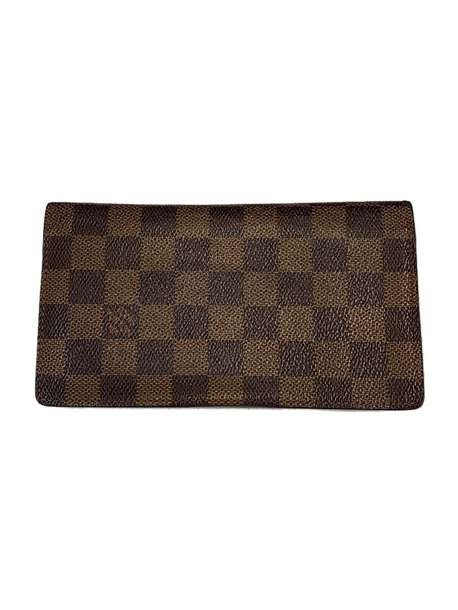 【中古】LOUIS VUITTON◆ポルト・バルール・カルト・クレディ_ダミエ・エベヌ_BRW/PVC/BRW/レディース【服飾雑貨他】