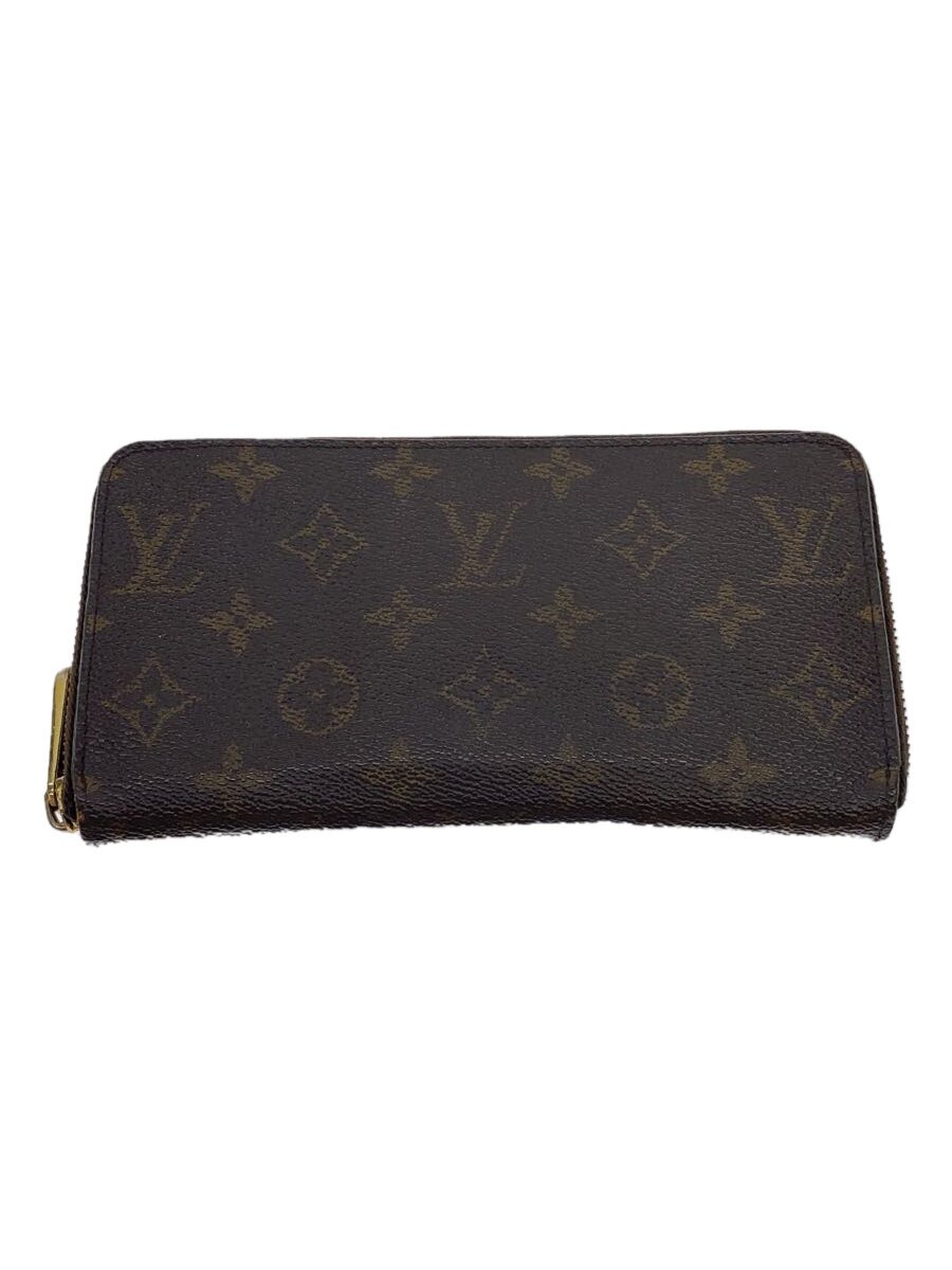 【中古】LOUIS VUITTON◆2)ジッピー・ウォレット_モノグラム・帆布_BRW_赤銅色/PVC/BRW/メンズ【服飾雑貨他】