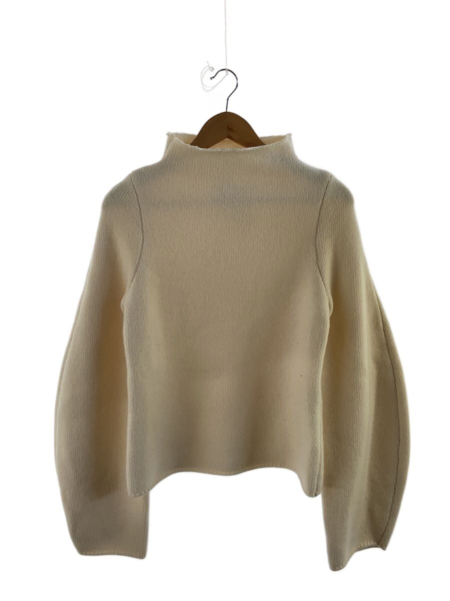 【中古】JIL SANDER◆編み物・ティーシャツ(朦朦たる)/32/羊毛/CRM/無地【レディース御召しもの】