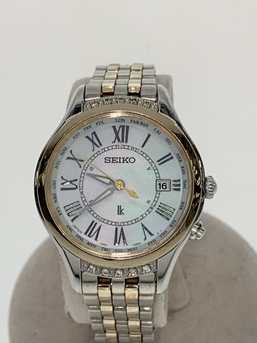 【中古】SEIKO◆ソーラーウォッチ/アナログ/1b35-0al0【服飾雑貨他】