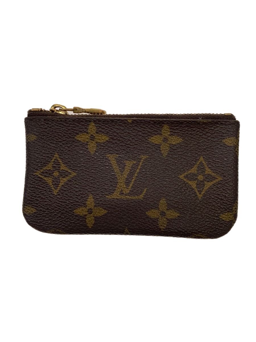 【中古】LOUIS VUITTON◆ポシェット・クレ_モノグラム・帆布/PVC/BRW/レディース【服飾雑貨他】