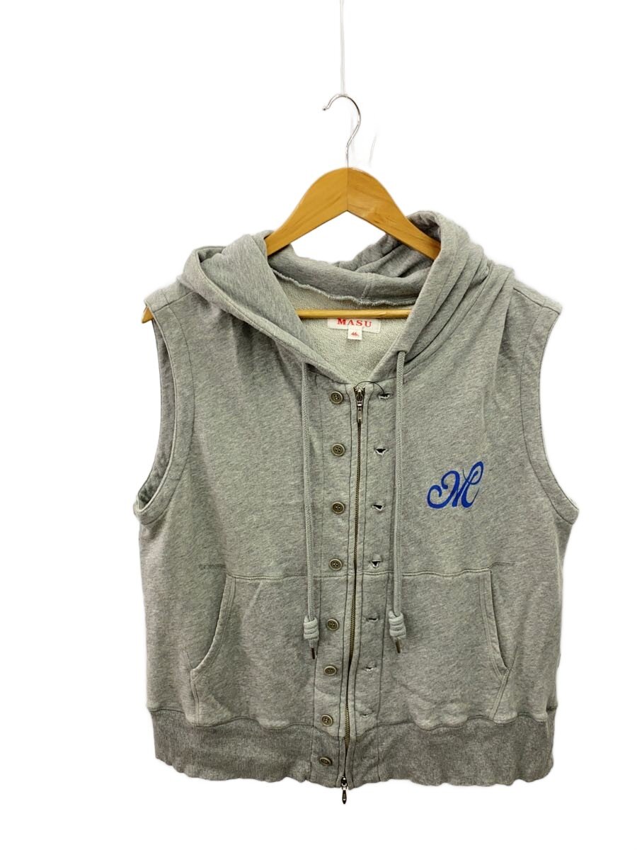 【中古】MASU◆裾汚れた状態有/ジップパーカー/46/綿織物/GRY/MMSS-CS0123S【メンズウェア】