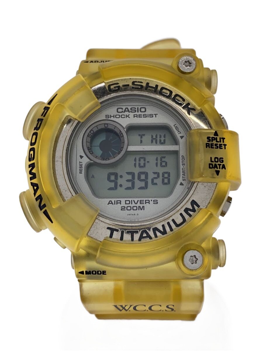 【中古】CASIO◆石英ウオッチ/デジタル/天然ゴム/YLW/DW-8201室内用便器【服飾雑貨他】