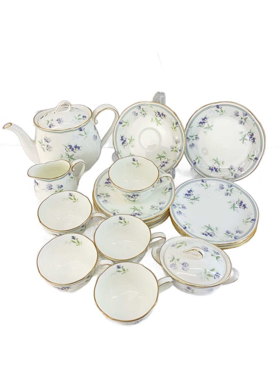 【中古】Noritake◆ティーセット/優勝杯\u0026平円盤/ポット/精製糖\u0026牛乳点仕掛ける/WHT//【御厨子所備品】