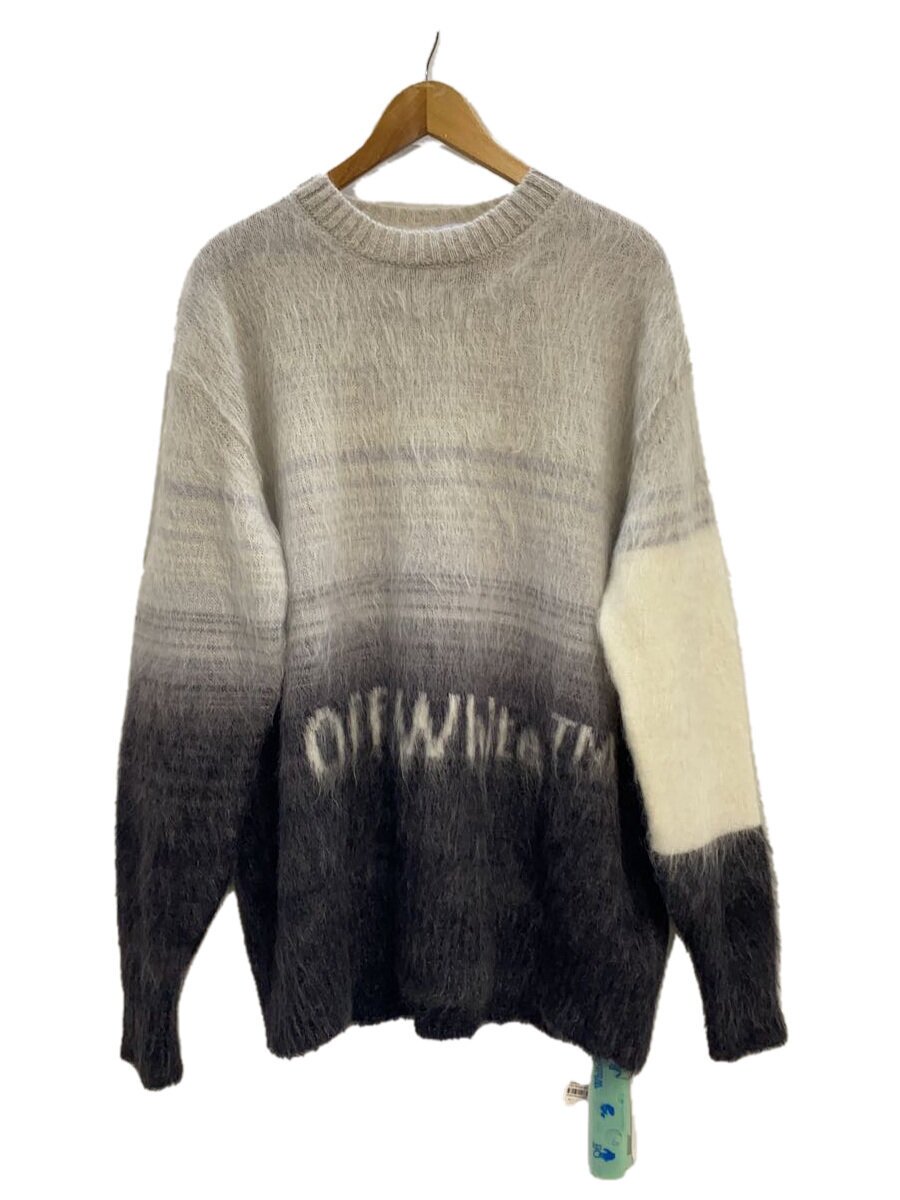 【中古】OFF-WHITE◆編み物・ティーシャツ(朦朦たる)/44/モヘヤ/GRY/OWHE084F22KNI001【レディース御召しもの】