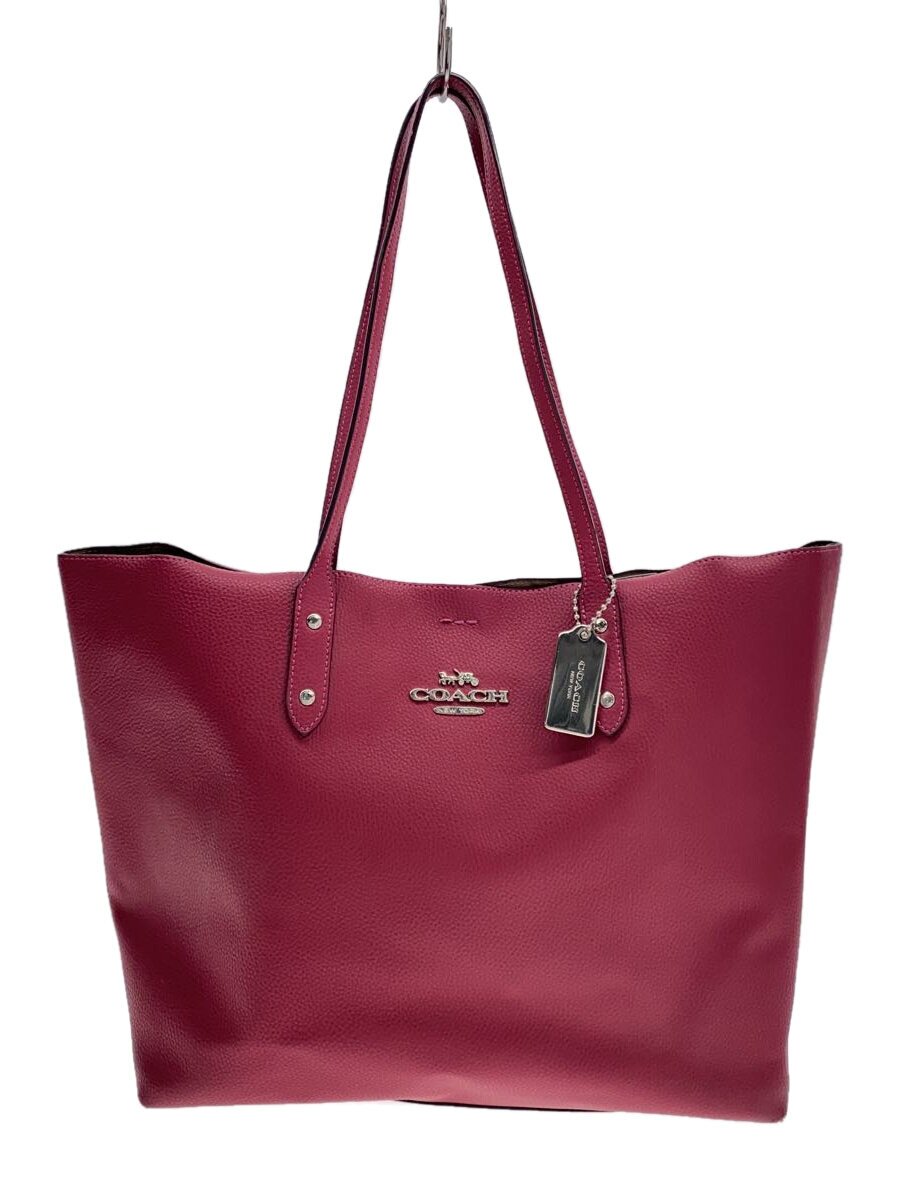 【中古】COACH◆トートバッグ/なめし革/BRD/F76637【御徒面子】