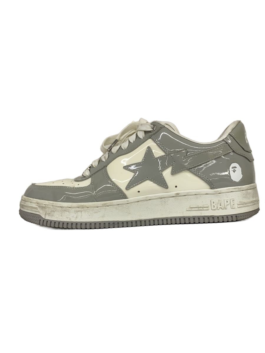 【中古】BAPE STA!◆当て嵌める感有/パテントレザーローカットスニーカー/28糎/GRY/PVC/0ZXSHMX91001J【シューズ】