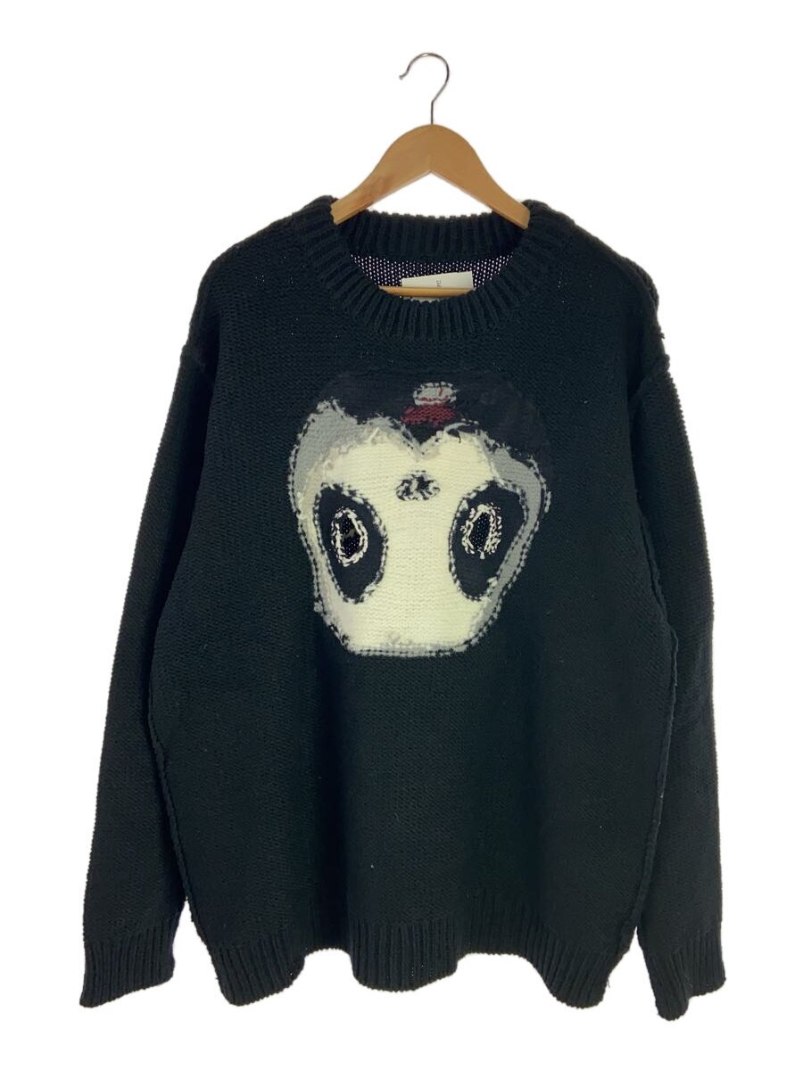 【中古】doublet◆23aw/パンダインターシャニットカットアウトジャンパー/M/ウール/ブラック/23AW52KN129【メンズウェア】|2nd STREET 店