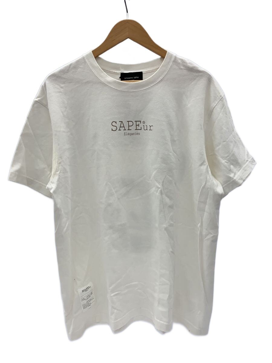 【中古】A Elegantes SAPEur◆極点マン/プルオーバー/XL/綿織物/WHT/着付ける感有【メンズウェア】