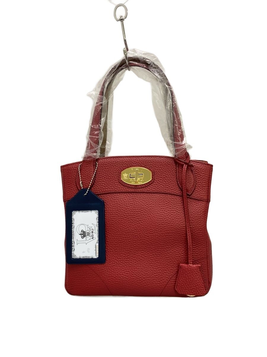 【中古】A.D.M.J.◆ハンドバック/なめし革/RED/無地/18AW01056【御徒面子】