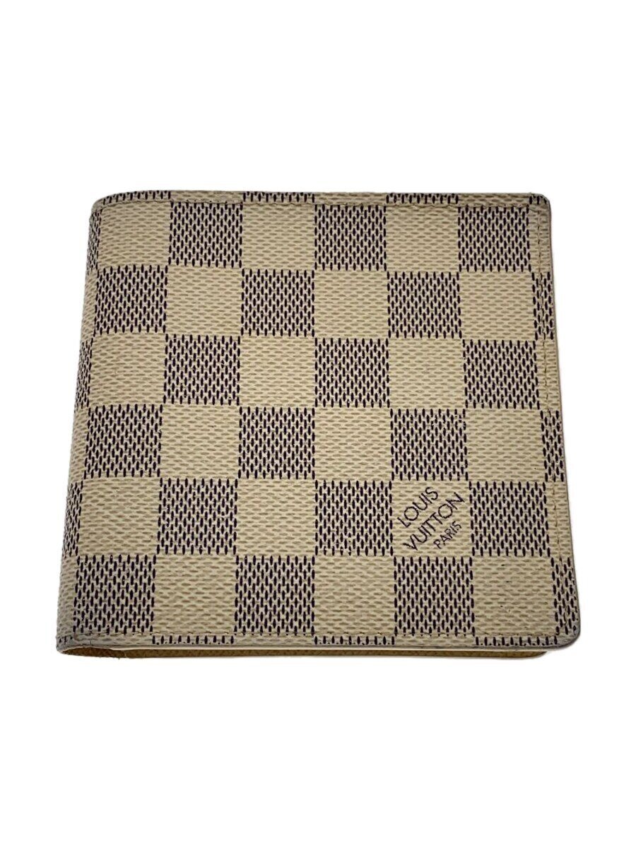 【中古】LOUIS VUITTON◆ポルト・ビエ・カルト・クレディ・モネ_ダミエ・アズール_WHT/PVC/WHT/メンズ【服飾雑貨他】