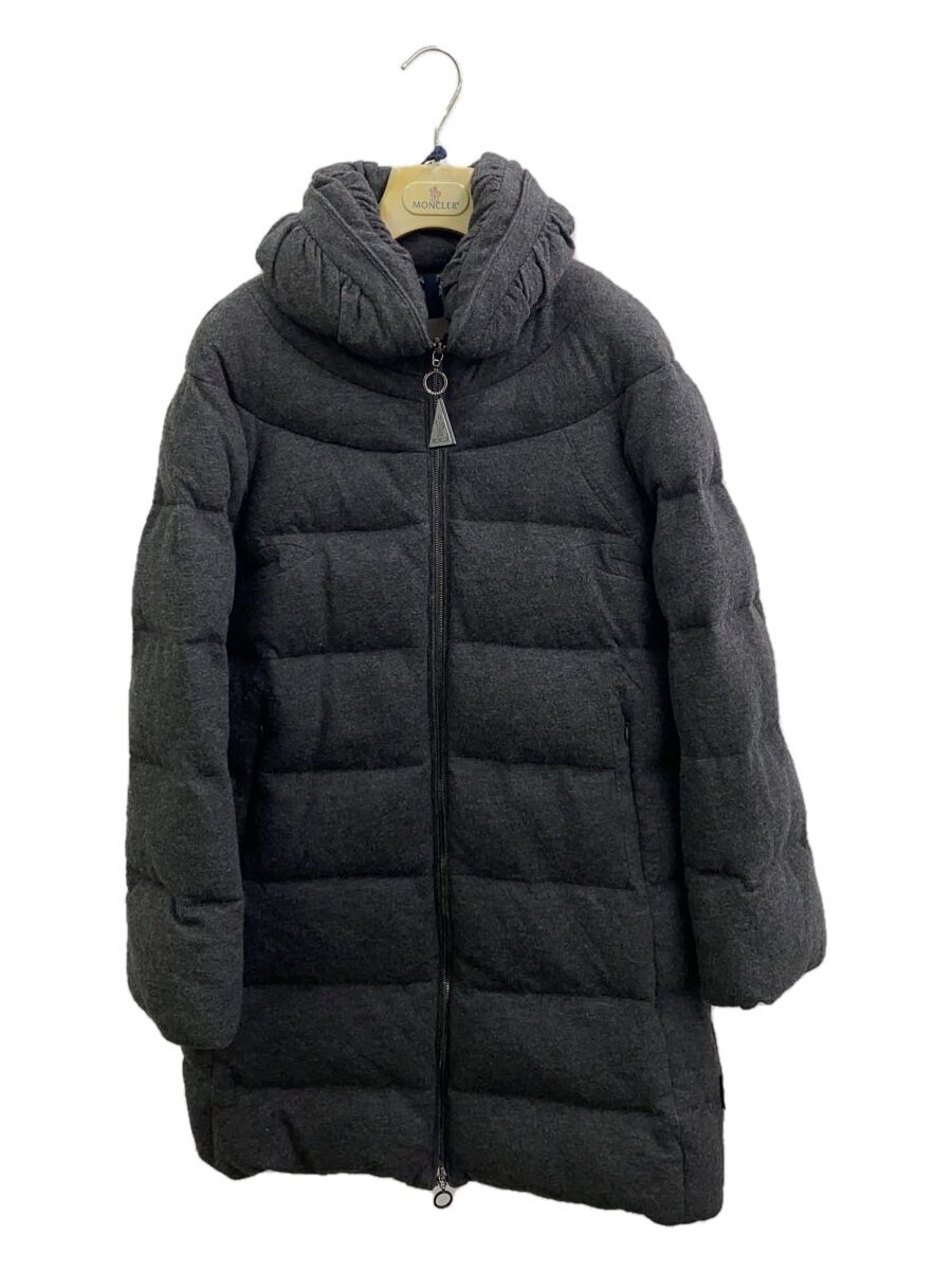 【中古】MONCLER◆厚地の外套/1/羊毛/薄墨色/無地/020934990900【レディースお召しもの】
