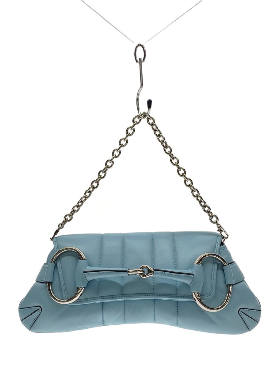 【中古】GUCCI◆ショルダーバッグ/なめし革/BLU/764255【御徒面子】