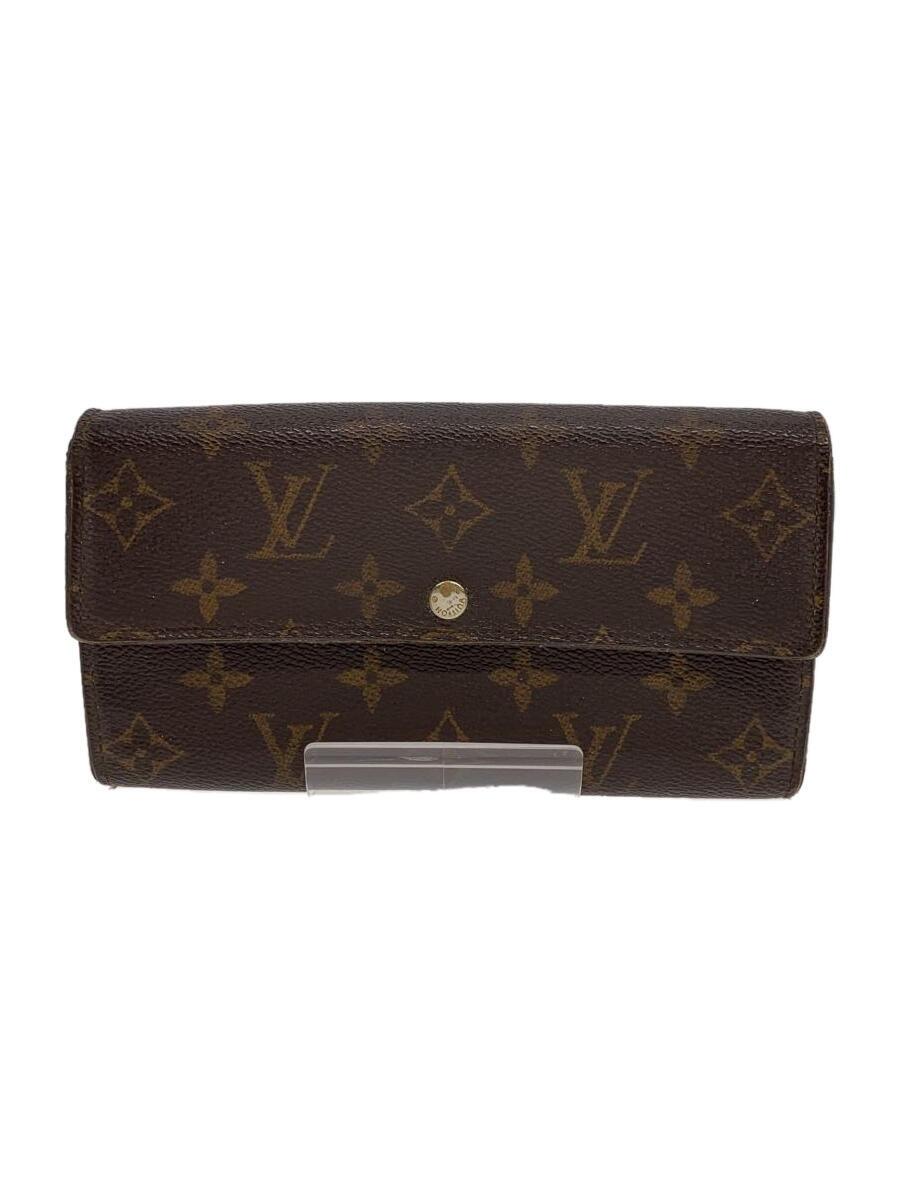 【中古】LOUIS VUITTON◆3)ポシェット・ポルト・モネ・クレディ_モノグラム・帆布_BRW/PVC/BRW/レディース【服飾雑貨他】