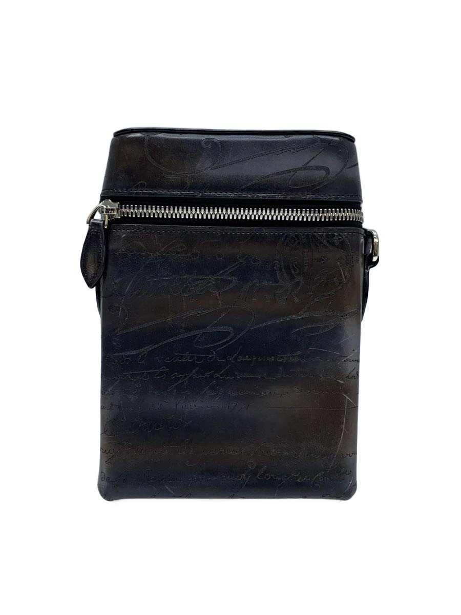 【中古】BERLUTI◆フリースクリットスワイプメッセンジャーバッグ/ショルダーバッグ/なめし革/BRW/カリグラフィ【御徒面子】