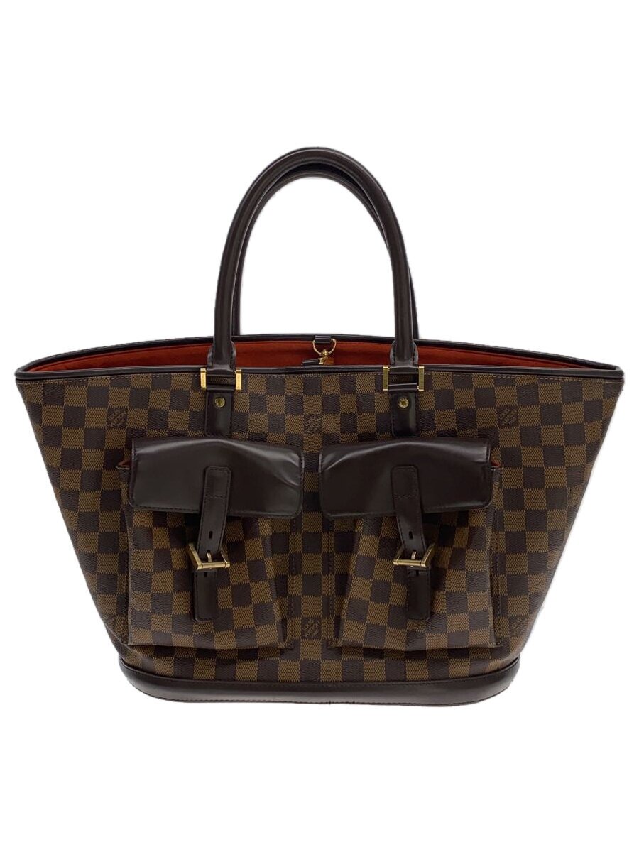 【中古】LOUIS VUITTON◆マノスクGM_ダミエ・エベヌ_BRW/PVC/BRW/総柄//【バッグ】｜2ｎｄ STREET 店