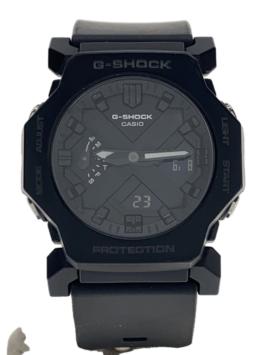【中古】CASIO◆石英ウオッチ_G-SHOCK/デジアナ/天然ゴム/BLK/BLK【服飾雑貨他】