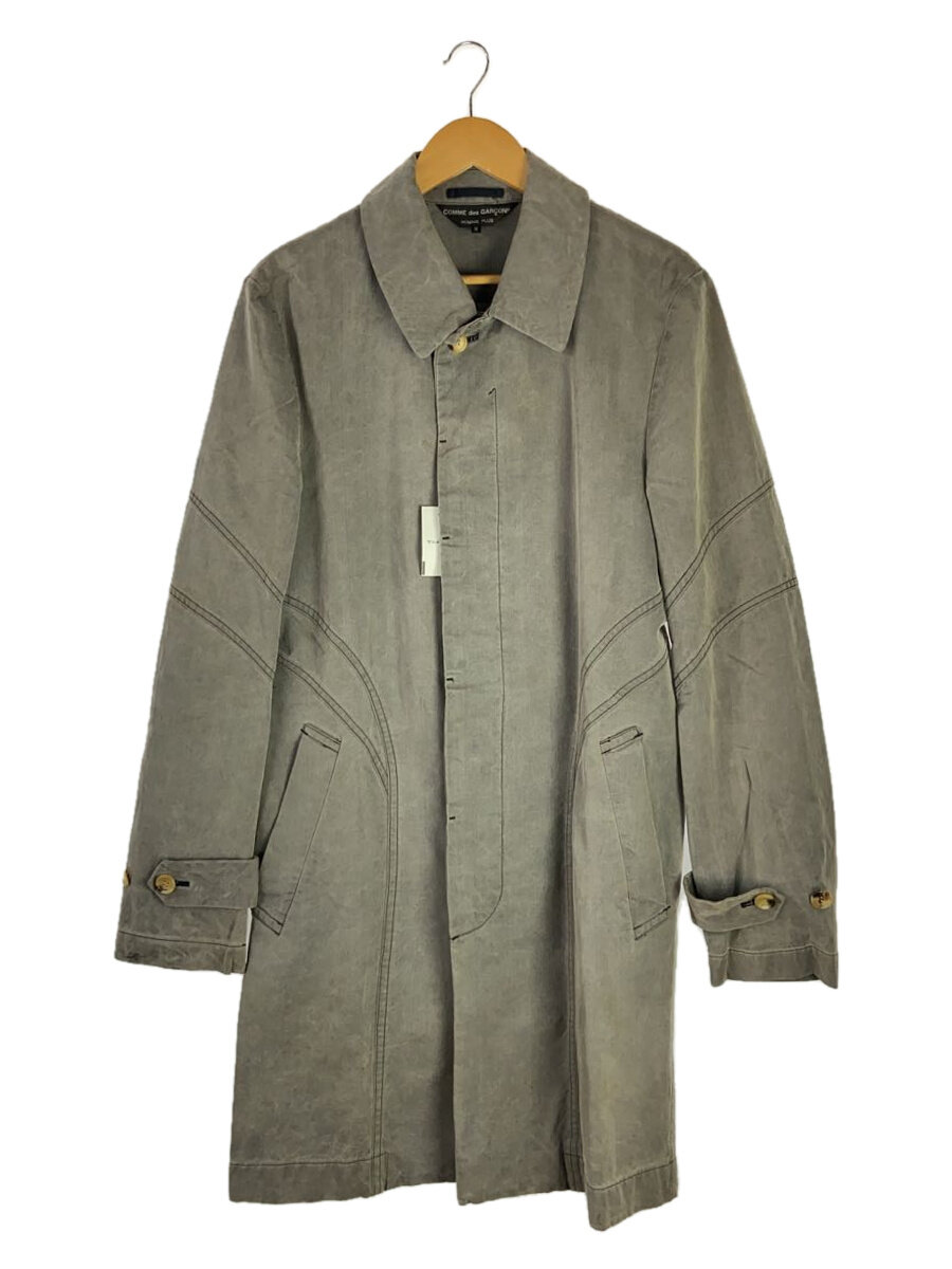 【中古】COMME des GARCONS HOMME PLUS◆03AW/カーブ期/カーブデザインステンカラーコート/M/コットン/グレー/PK-C002/AD2003【メンズウェア】｜2ｎｄ STREET 店