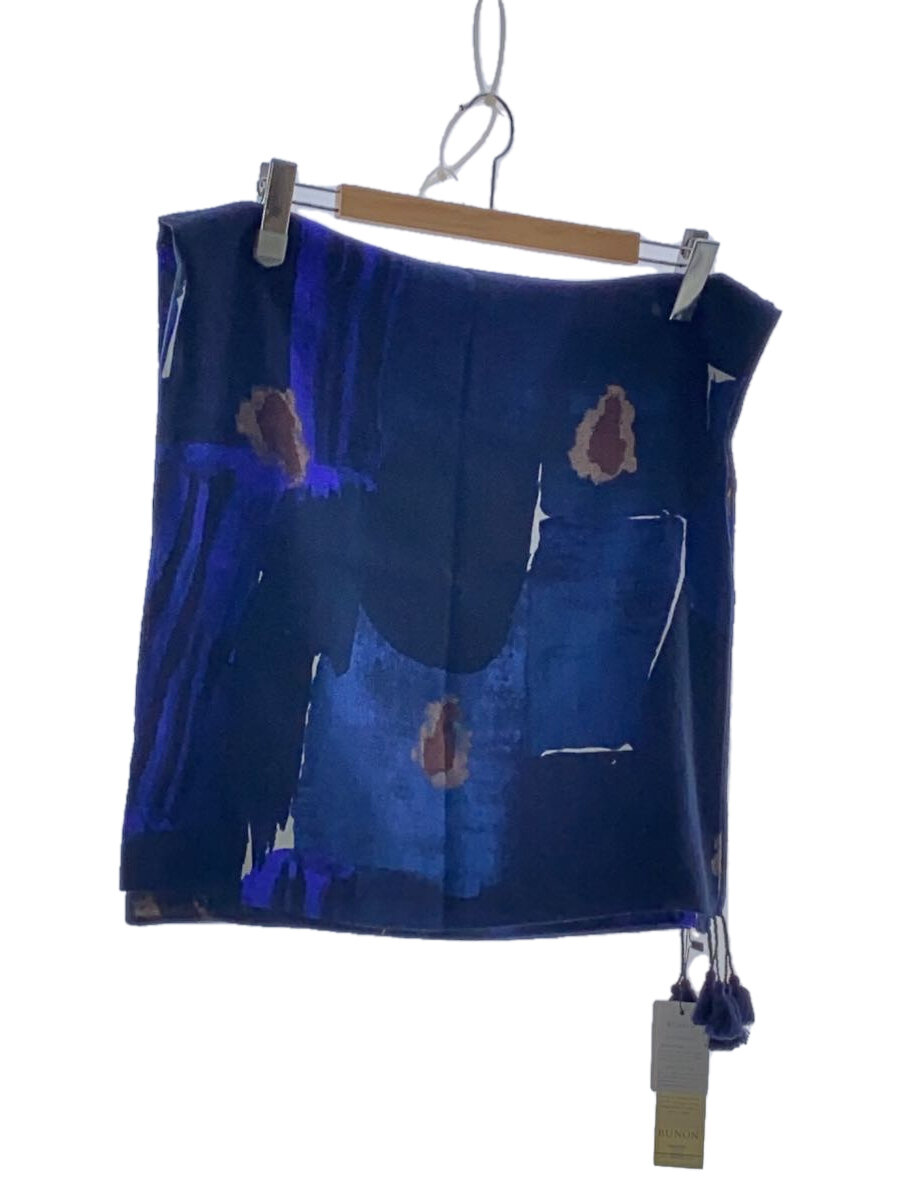 【中古】えり巻き/地絹/BLU/総柄/レディース/BN2495【服飾雑貨他】