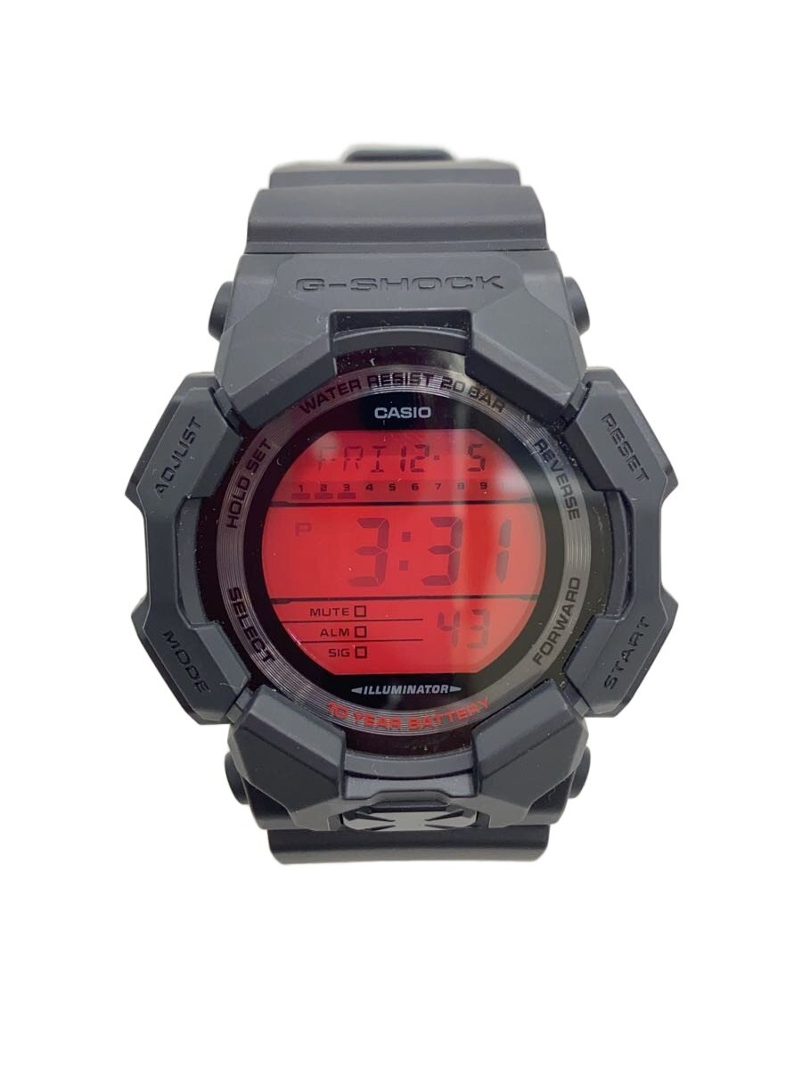 【中古】CASIO◆石英ウオッチ/デジタル/天然ゴム/RED/BLK/GD-010BBR【服飾雑貨他】