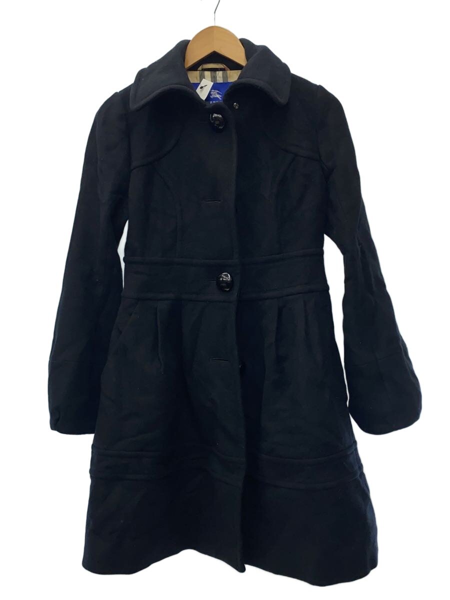【中古】BURBERRY BLUE LABEL◆厚地の外套/40/羊毛/BLK/FNF09-866-09/内側物質の状態思いめぐらす/【レディース御召しもの】