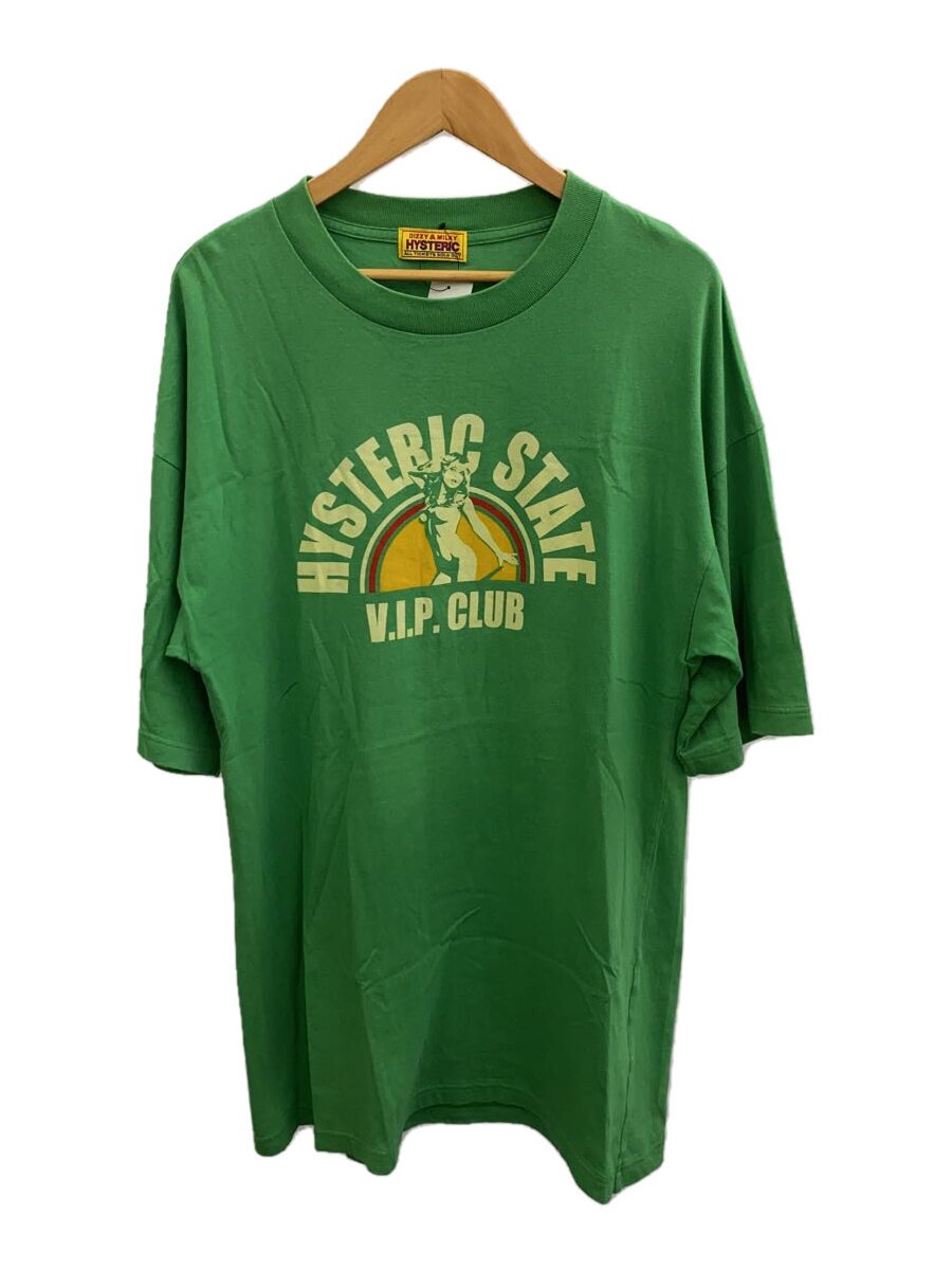 【中古】HYSTERIC GLAMOUR◆半袖衣装/FREE/綿織物/緑であること/刷り上げる/01231CO03【レディース御召しもの】