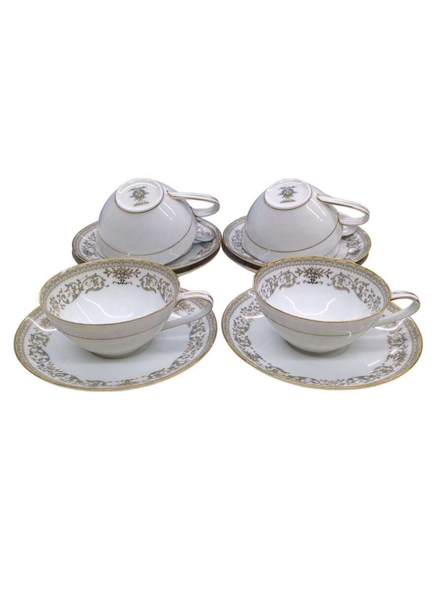 【中古】Noritake◆GRACELYN/優勝杯\u0026平円盤/6客/オールドノリタケ/WHT/金彩/【御厨子所備品】