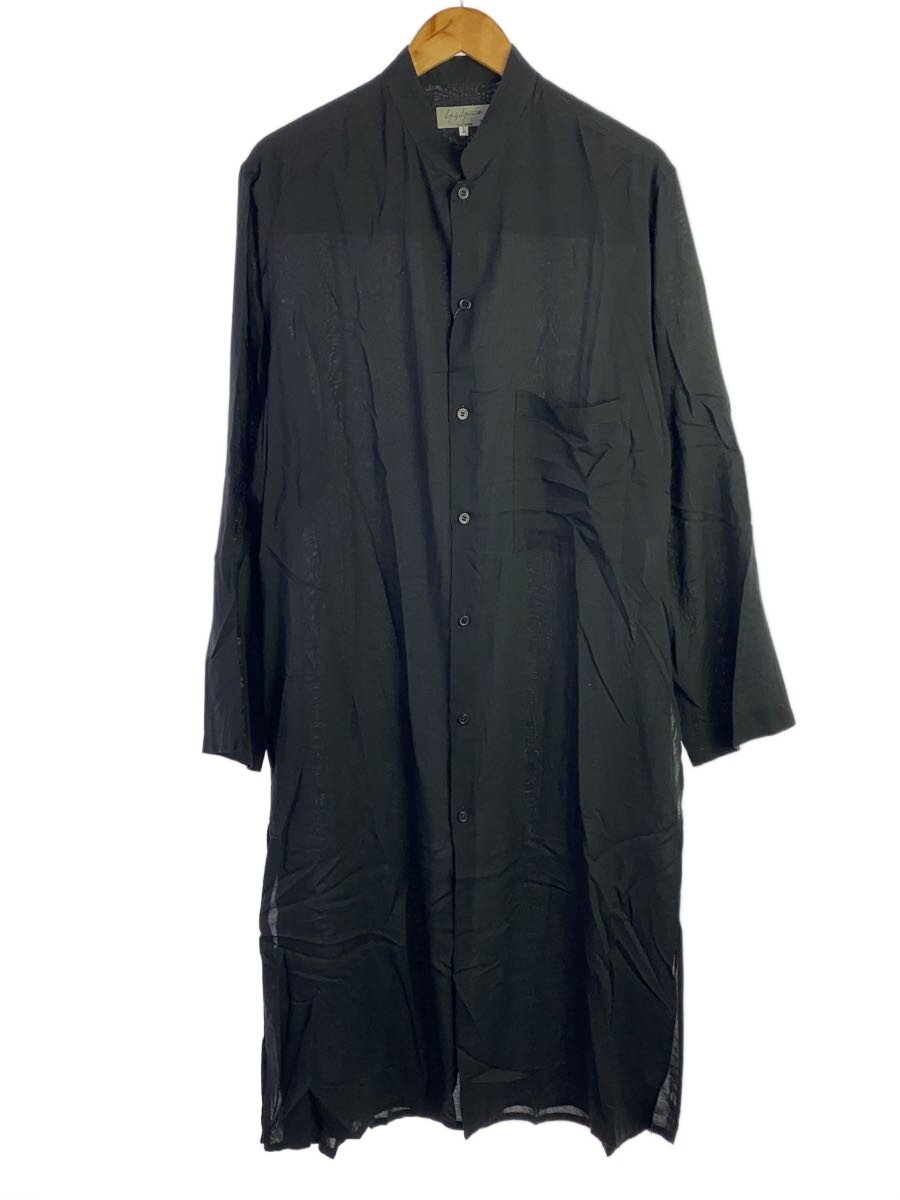 【中古】yohji yamamoto POUR HOMME◆19SS/スタンドカラーロングブラウス/長袖プルオーバー/1/拾独居室/黒いこと/HH-B27-202【メンズウェア】