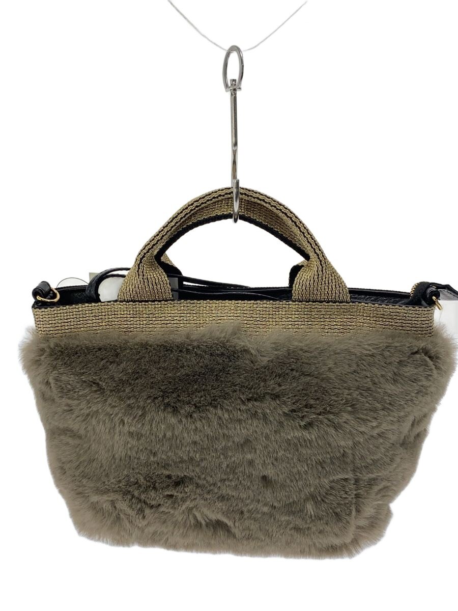 【中古】VIOLAd&rsquo;ORO◆ハンドバッグ/ファー/GRY【バッグ】｜2ｎｄ STREET 店