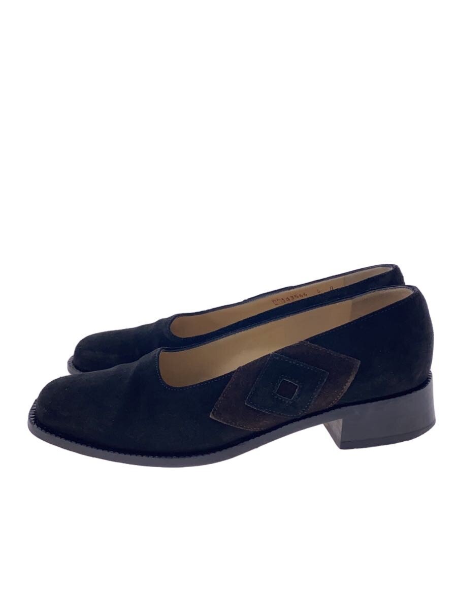 【中古】BOTTEGA VENETA◆パンプス/UK6/BLK/スウェード/真四角//【シューズ】