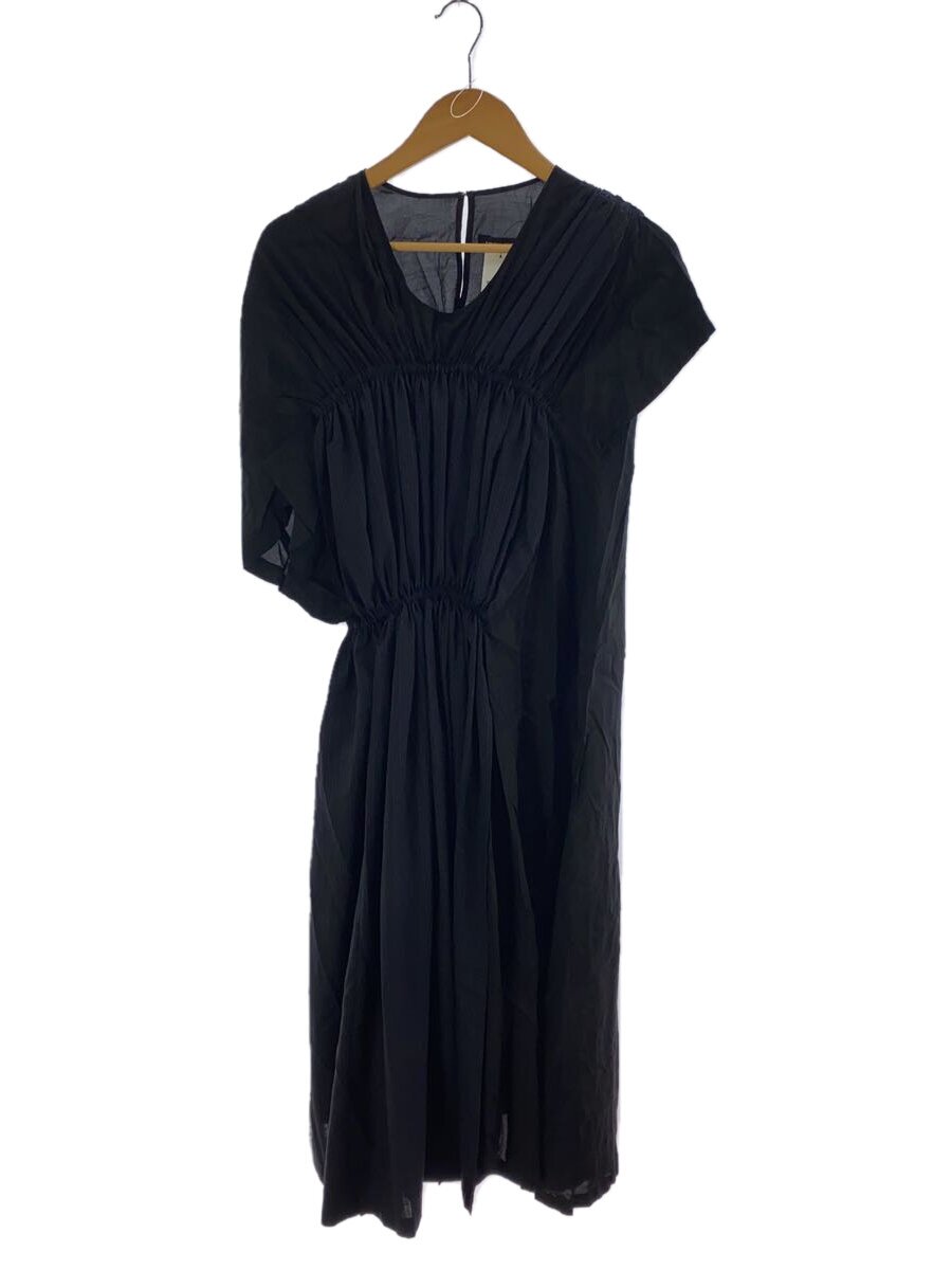 【中古】JUNYA WATANABE COMME des GARCONS◆AD2021/ストライプドッキングワンピース/シャーリング/XS/人絹/BLK/JI-O058【レディース御召しもの】