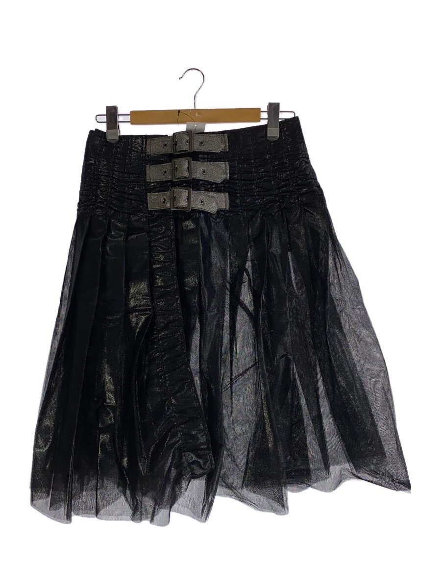 【中古】JUNYA WATANABE COMME des GARCONS◆25SS/ナイロンチュール箔刷り上げるスコート/スコート/M/ナイロン/BLK/JO-S003//【レディース御召しもの】