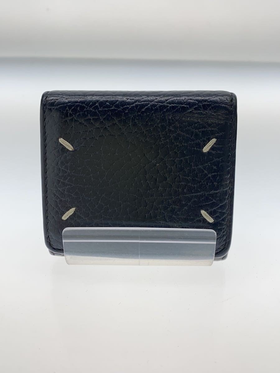 【中古】Maison Margiela◆3つ折り札入れ/なめし革/BLK/無地/レディース【服飾雑貨他】