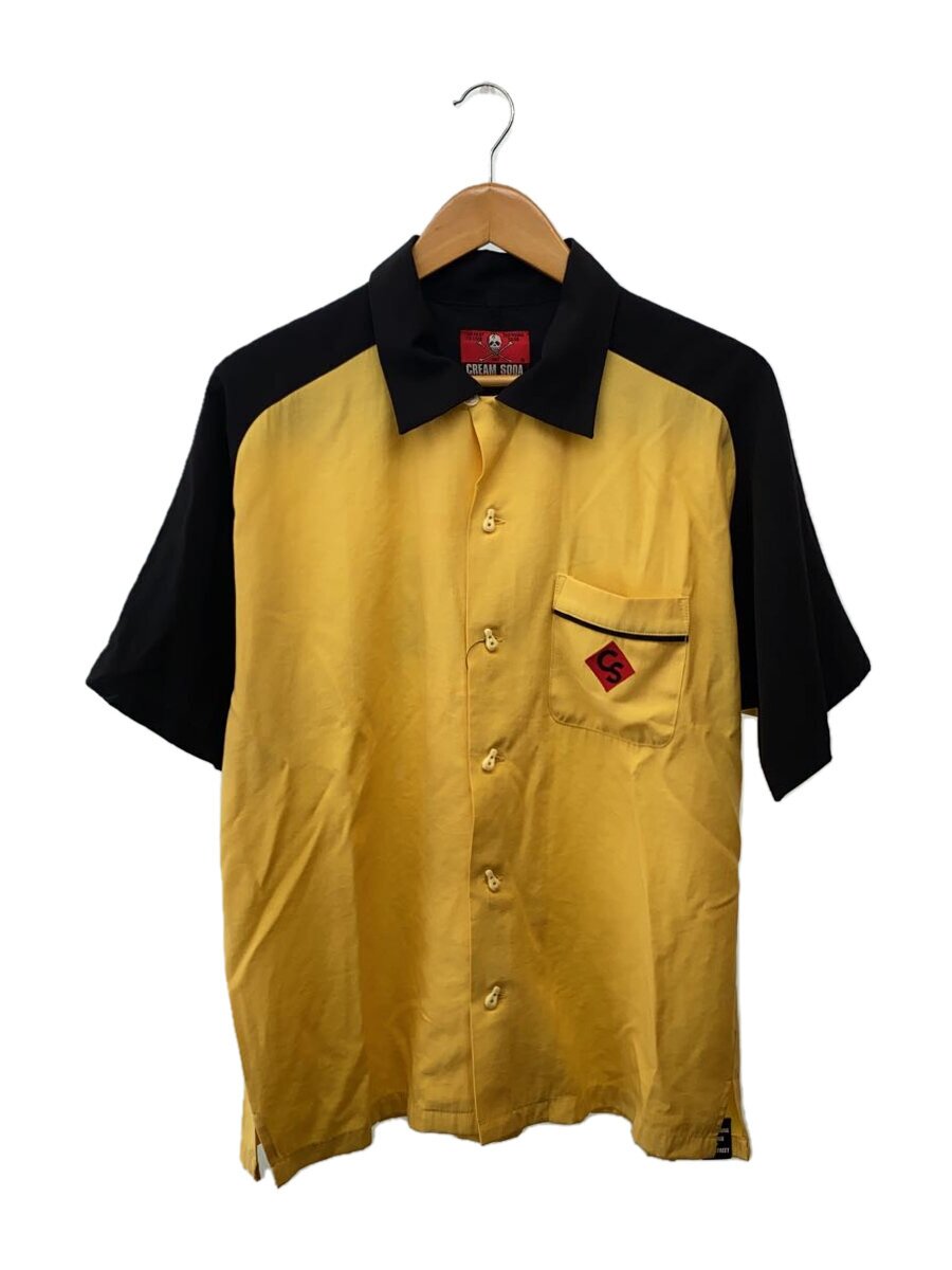 【中古】CREAM SODA◆ボリングシャツ/明けっ広げ色合い/半袖プルオーバー/XL/人絹/YLW/PD22SH-01【メンズウェア】