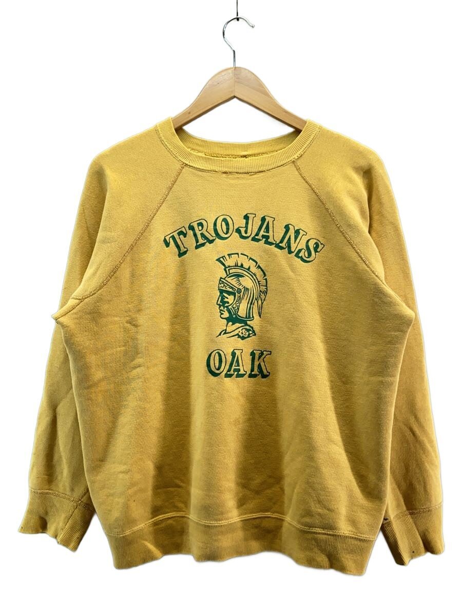 【中古】50s～60s/TROJANS OAK/3段/脇下ガゼット/汗水/綿織物/YLW///【メンズウェア】
