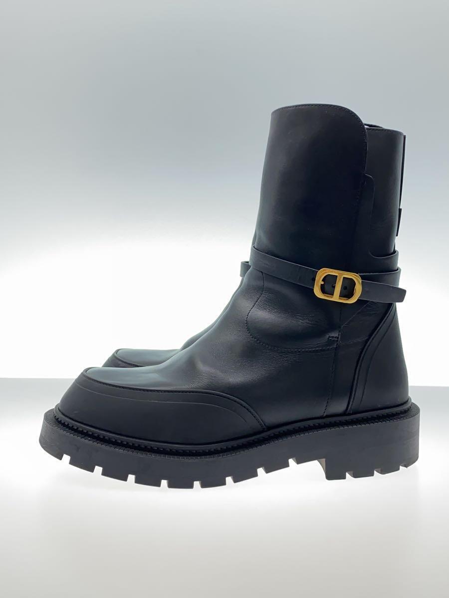 【中古】Christian Dior◆ブーツ/40/BLK/なめし革/0822【シューズ】