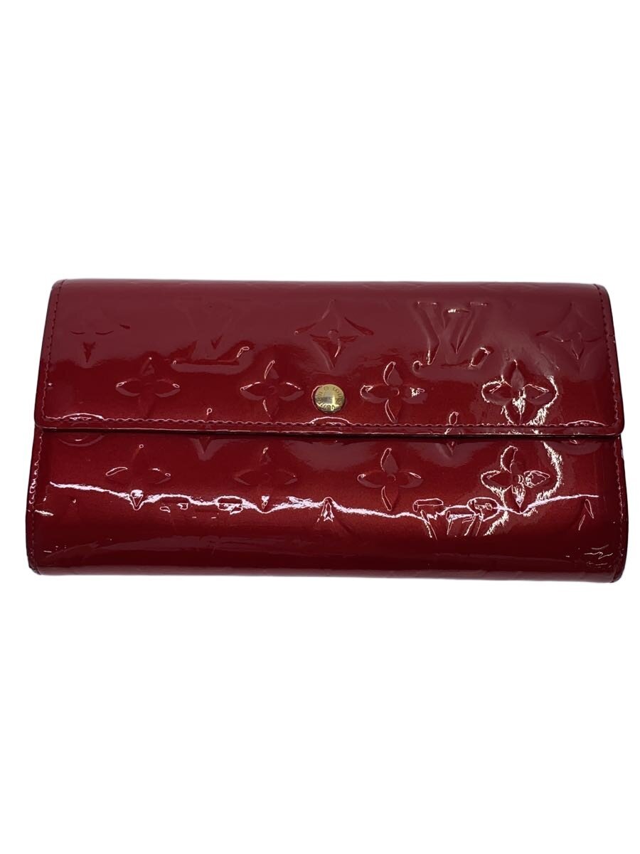 【中古】LOUIS VUITTON◆ポシェット・ポルト・モネ・クレディ_モノグラム・ヴェルニ/エナメル/RED/レディース//【服飾雑貨他】