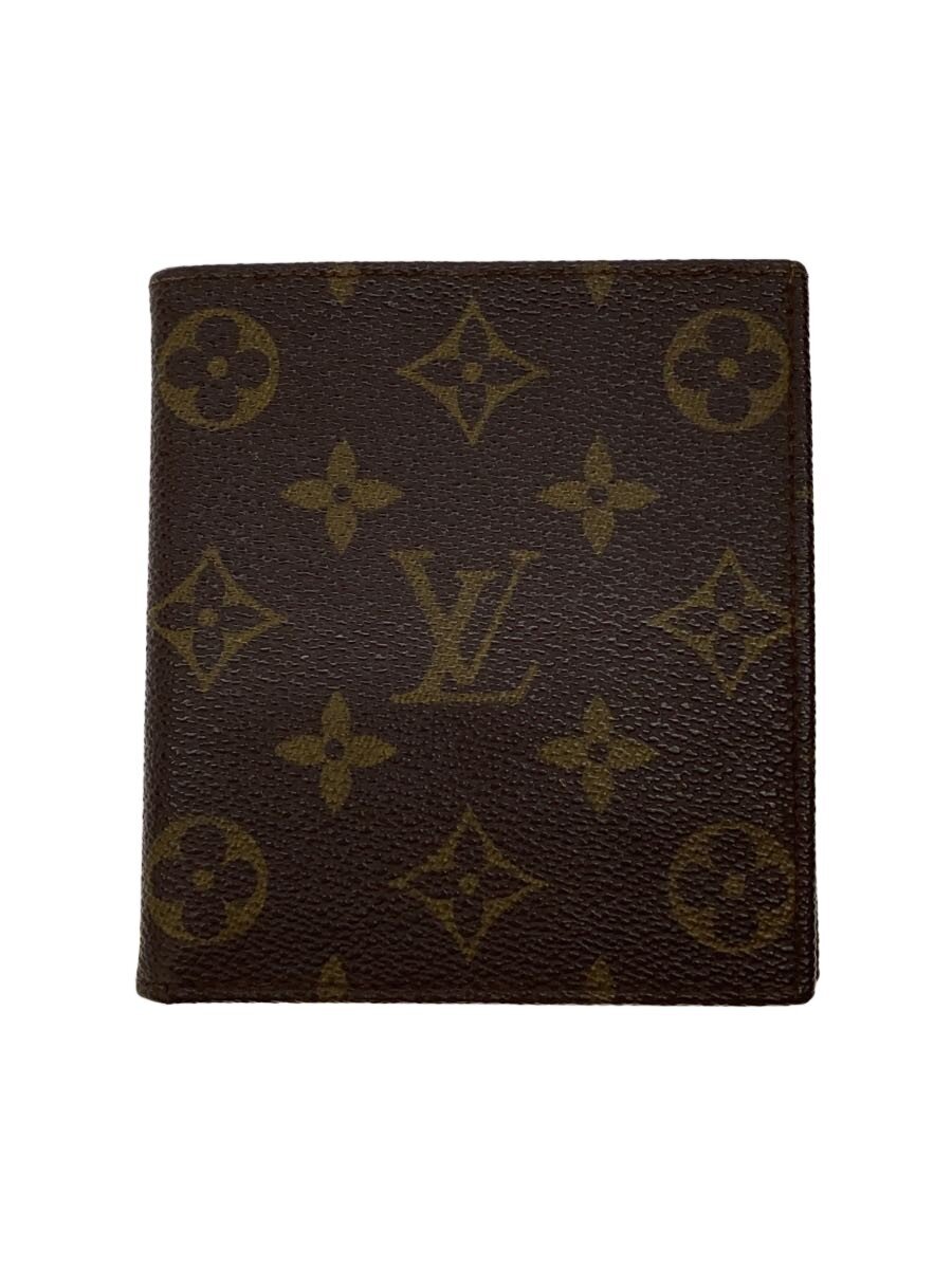 【中古】LOUIS VUITTON◆ポルト・ビエ・10カルト・クレディ_モノグラム・キャンバス/PVC/BRW/レディース【服飾雑貨他】