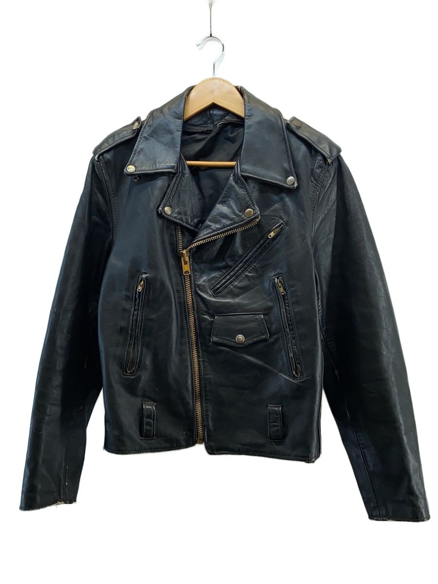 【中古】推定60s～70s/ダブルライダースジャケット/--/レザー/BLK【メンズウェア】｜2ｎｄ STREET 店