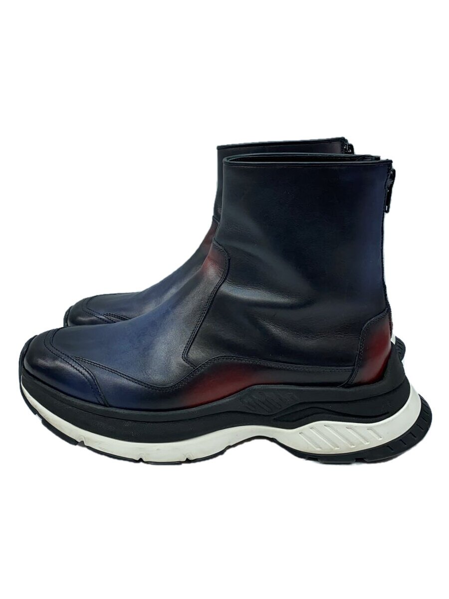【中古】BERLUTI◆バックジップ/スポーティ/遊撃手ブーツ/クリスヴァンアッシュ/UK7/約25コマーシャル/BLK/なめし革【シューズ】